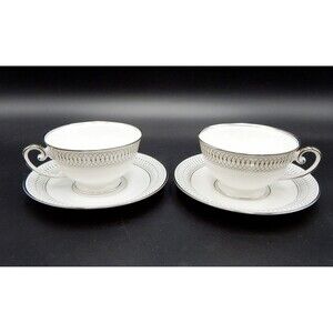 Tirschenreuth Bavaria The Elgin Teacup And Saucer Germany Silver Set of 2